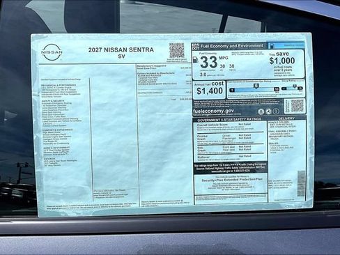 New 2027 Nissan Sentra SV FWD image 13