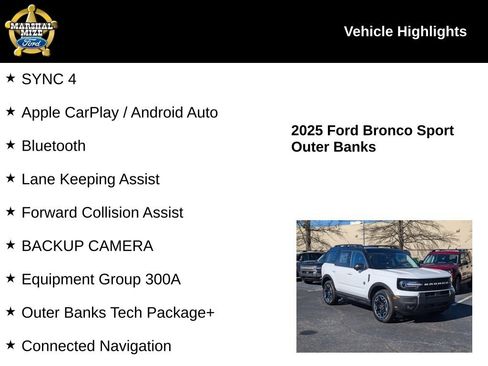 New 2025 Ford Bronco Sport Outer Banks w/ Outer Banks Tech Package+ AWD/4WD image 2