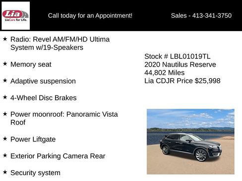 Used 2020 Lincoln Nautilus Reserve w/ Equipment Group 202A AWD/4WD image 21