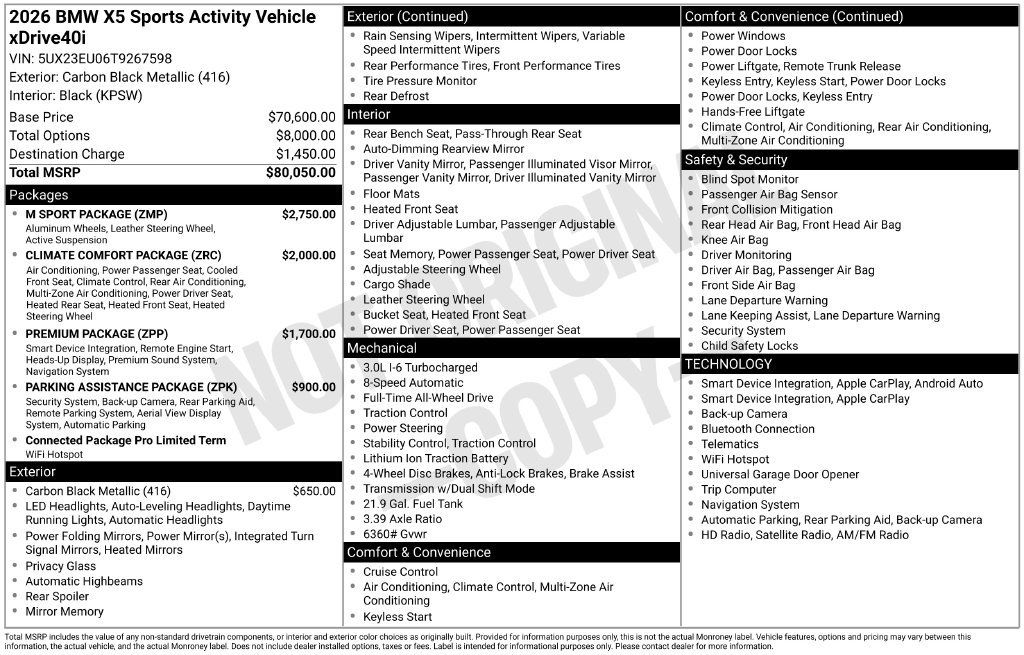 Certified 2026 BMW X5 xDrive40i AWD/4WD image 24