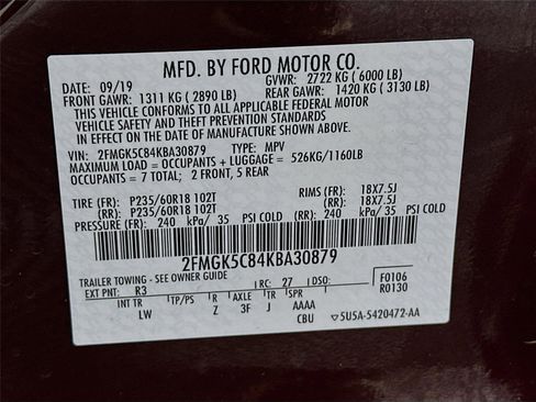 Used 2019 Ford Flex SEL w/ Equipment Group 202A FWD image 24