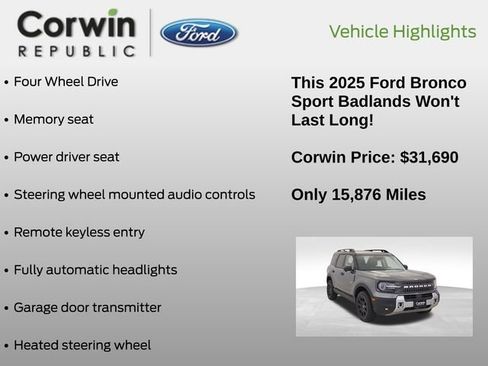 Certified 2025 Ford Bronco Sport Badlands image 7