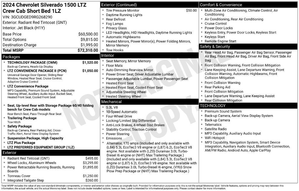 Used 2024 Chevrolet Silverado 1500 LTZ w/ Technology Package AWD/4WD image 7