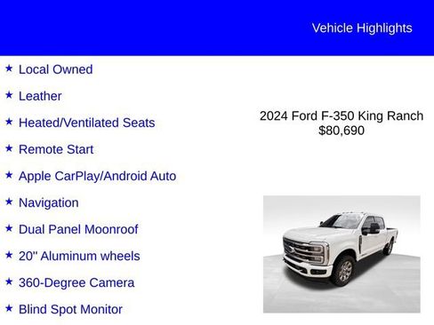 Used 2024 Ford F350 King Ranch w/ Chrome Package AWD/4WD image 2