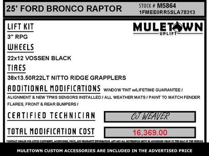 New 2025 Ford Bronco Raptor w/ Interior Carbon Fiber Pack
