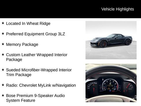 Used 2016 Chevrolet Corvette Z06 w/ 3LZ Preferred Equipment Group RWD image 10