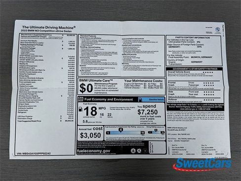 Used 2023 BMW M3 Competition w/ Executive Package image 64