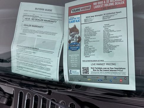 Certified 2018 Jeep Wrangler Unlimited Sport S AWD/4WD image 14