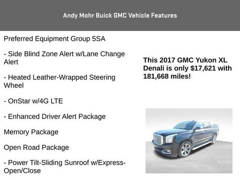 Used 2017 GMC Yukon XL Denali w/ Open Road Package AWD/4WD image 12