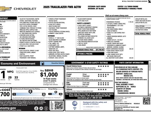 Used 2025 Chevrolet TrailBlazer ACTIV w/ Convenience Package FWD image 5