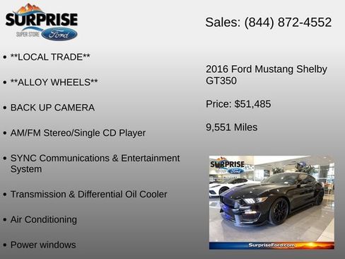 Used 2016 Ford Mustang Shelby GT350 w/ Track Package RWD image 12