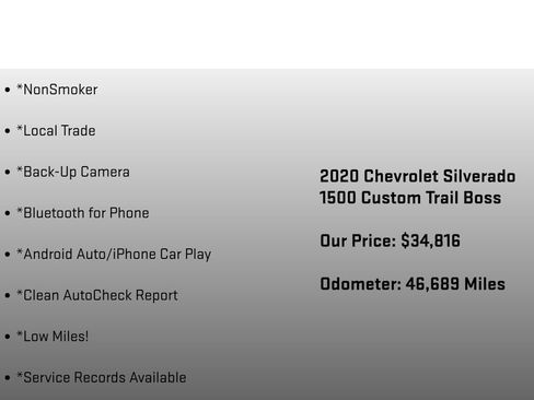 Used 2020 Chevrolet Silverado 1500 Custom Trail Boss image 26