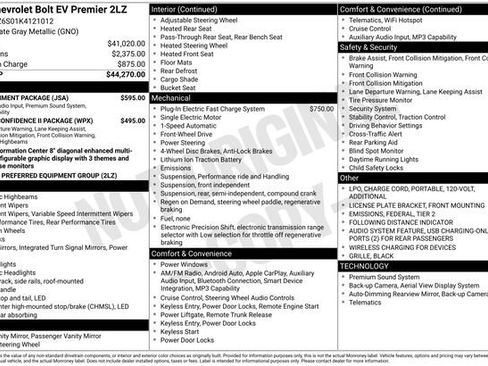 Used 2019 Chevrolet Bolt Premier w/ Infotainment Package FWD image 11