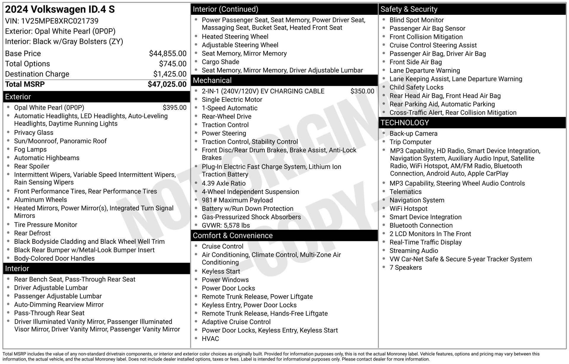 Used 2024 Volkswagen ID.4 S RWD image 1