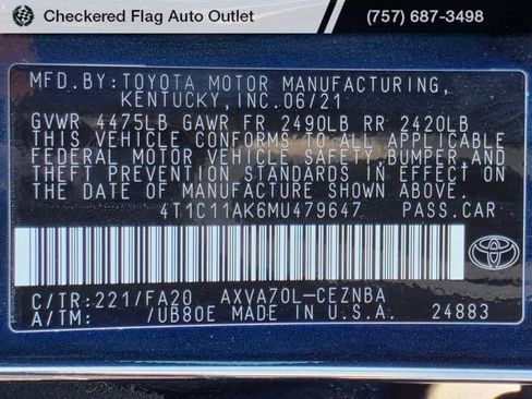 Used 2021 Toyota Camry LE FWD image 50