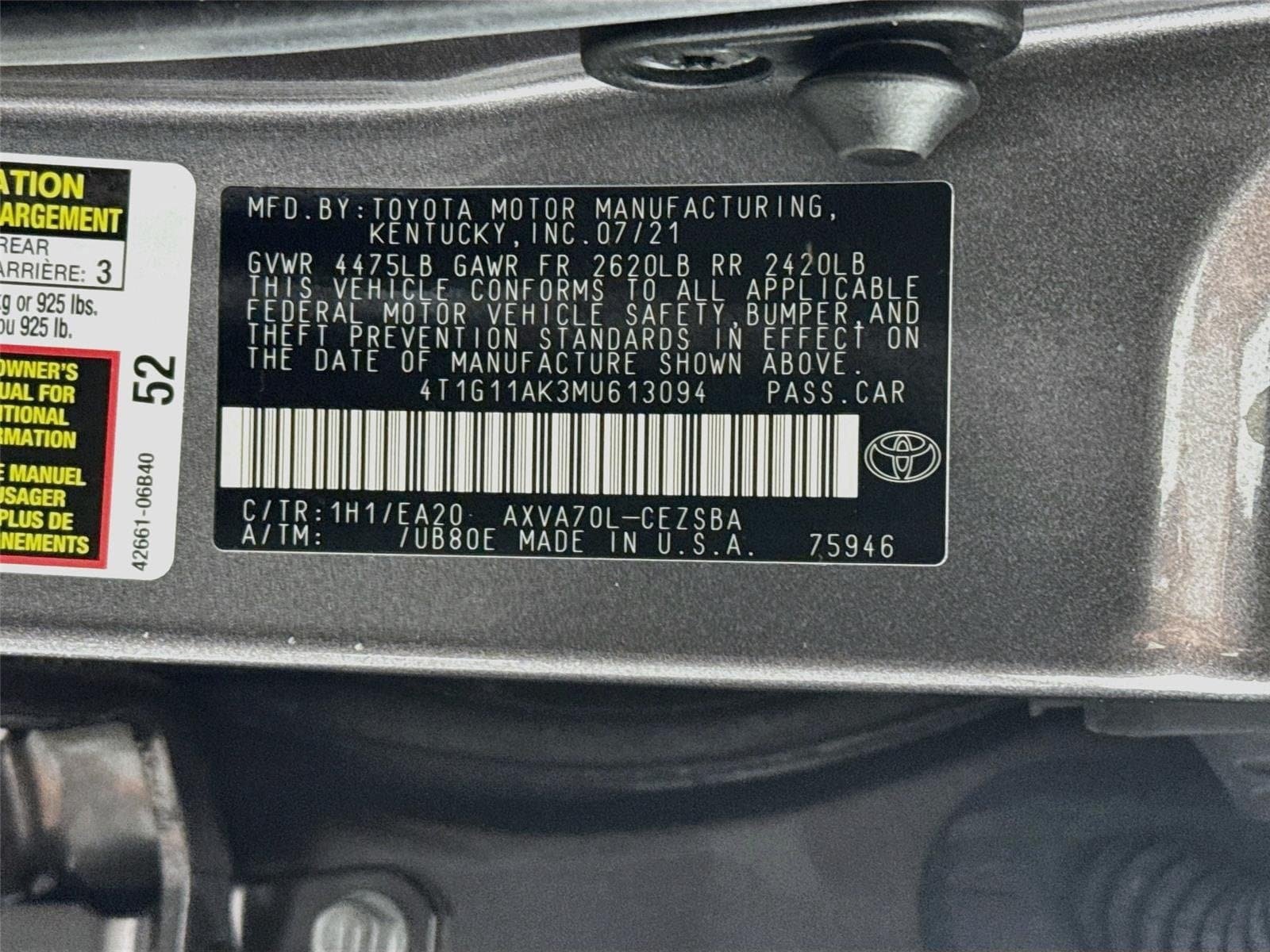 Used 2021 Toyota Camry SE FWD image 29