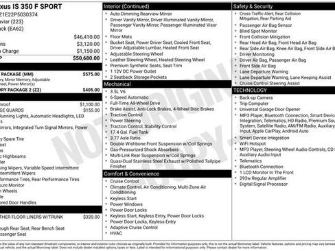 Used 2023 Lexus IS 350 F Sport w/ Memory Package AWD/4WD image 10