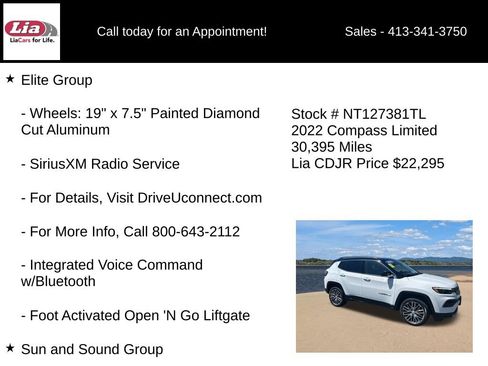 Certified 2022 Jeep Compass Limited w/ Elite Group AWD/4WD image 26