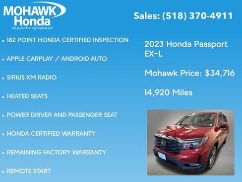 Certified 2023 Honda Passport EX-L image 16
