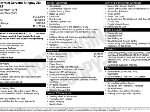 Used 2016 Chevrolet Corvette Stingray Coupe w/ 2LT Preferred Equipment Group image 2