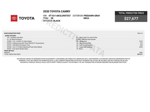 Used 2020 Toyota Camry SE FWD image 6