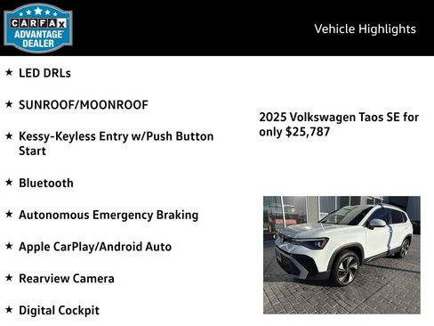 Certified 2025 Volkswagen Taos SE image 4