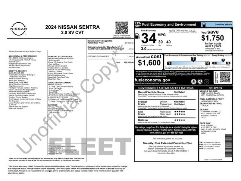 Used 2024 Nissan Sentra SV image 1