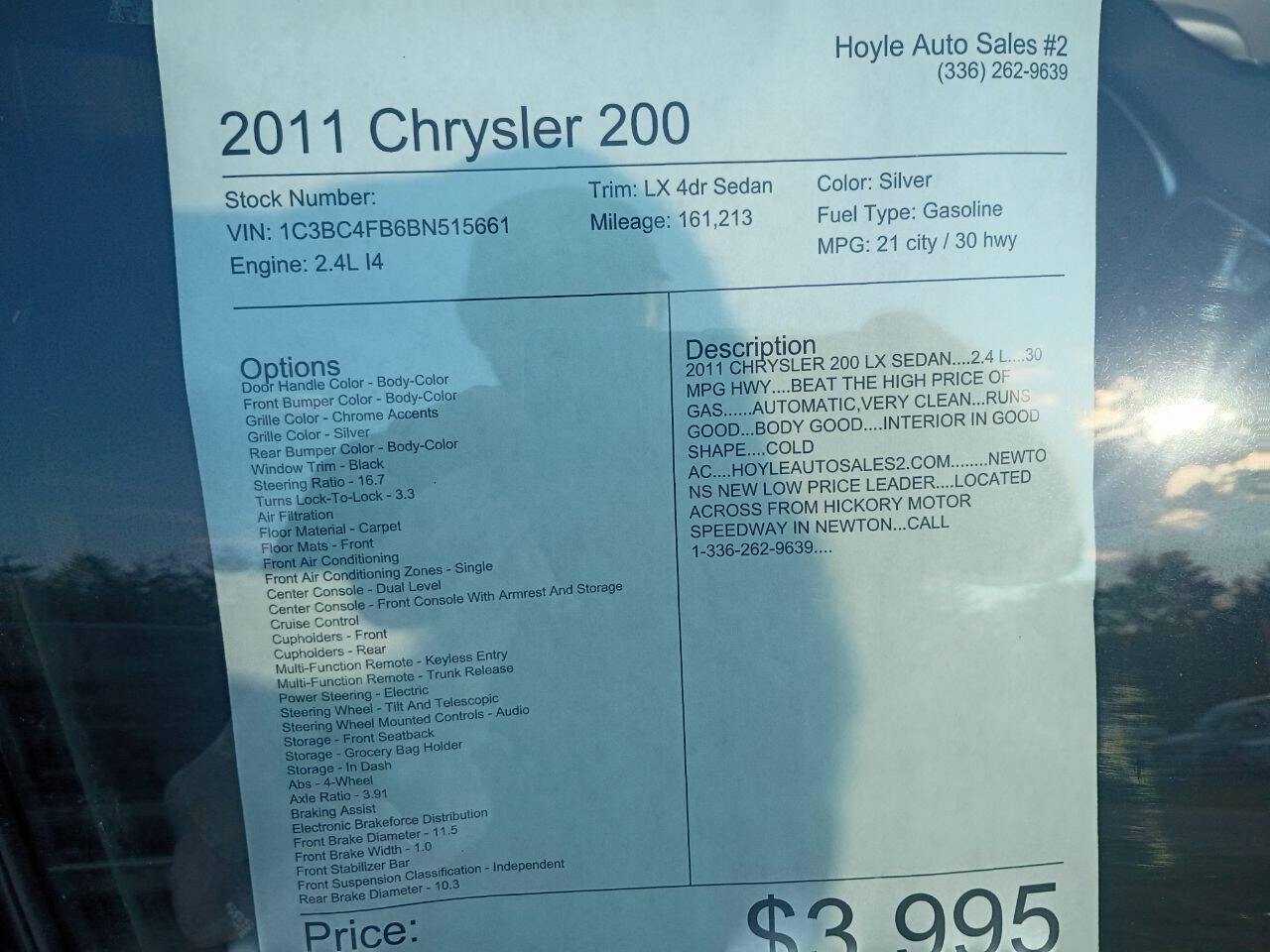 Used 2011 Chrysler 200 LX FWD image 11