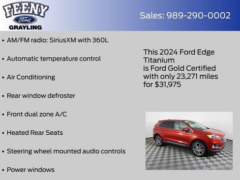 Certified 2024 Ford Edge Titanium w/ Equipment Group 301A image 22