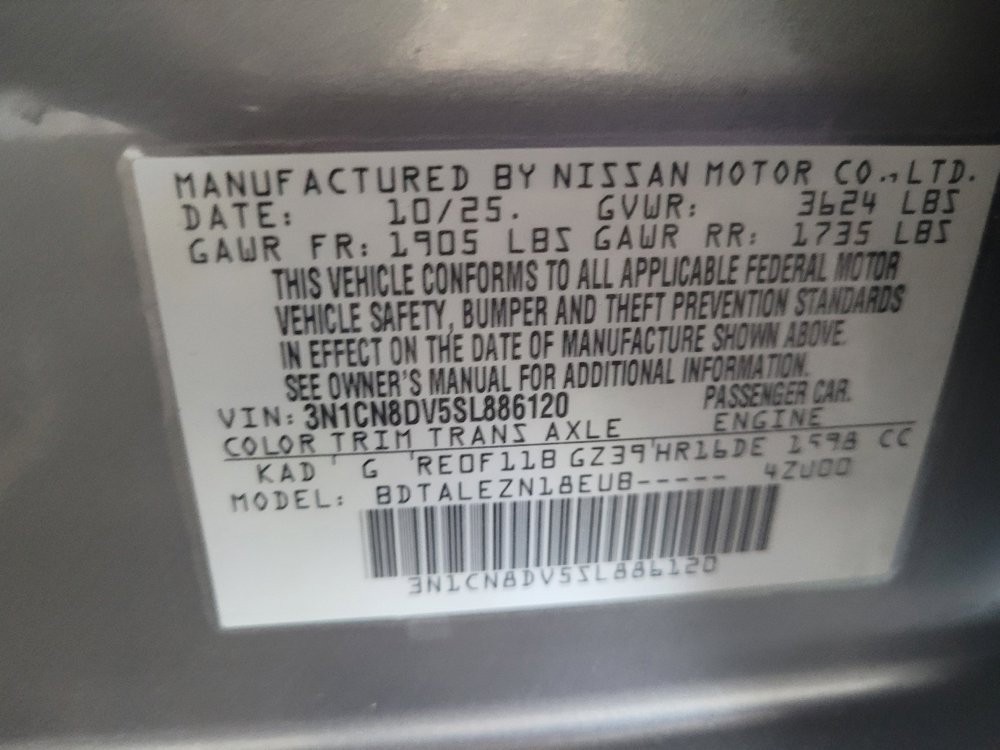 Used 2025 Nissan Versa S w/ Trunk Package FWD image 33
