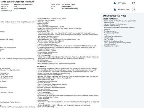 Used 2024 Subaru Crosstrek 2.0i Premium image 11