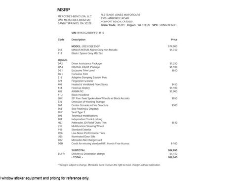 Used 2023 Mercedes-Benz EQE 350+ Sedan image 2