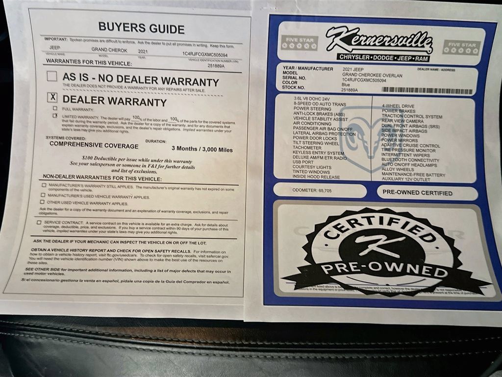 Used 2021 Jeep Grand Cherokee Overland AWD/4WD image 38