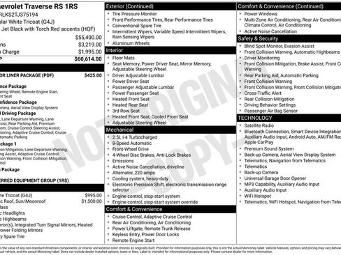 New 2026 Chevrolet Traverse RS w/ LPO, Floor Liner Package FWD image 37