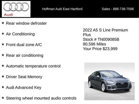 Used 2022 Audi A5 2.0T Premium Plus w/ Premium Plus AWD/4WD image 30