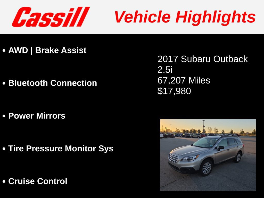 Used 2017 Subaru Outback 2.5i AWD/4WD image 3