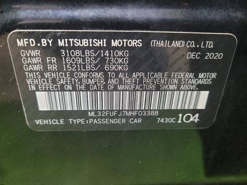 Used 2021 Mitsubishi Mirage G4 LE FWD image 33