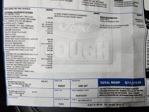 Used 2017 Ford F250 Lariat w/ Lariat Ultimate Package image 52