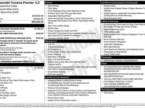 Used 2023 Chevrolet Traverse Premier w/ LPO, 'HIT The Road' Package image 28