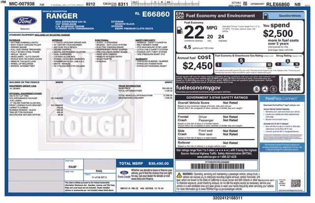 Used 2024 Ford Ranger XL w/ Trailer Tow Package AWD/4WD image 15
