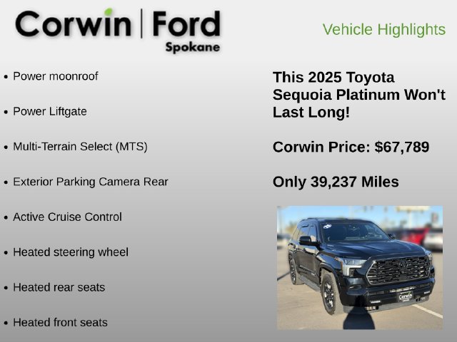 Used 2025 Toyota Sequoia Platinum w/ TRD Off-Road Package AWD/4WD image 18