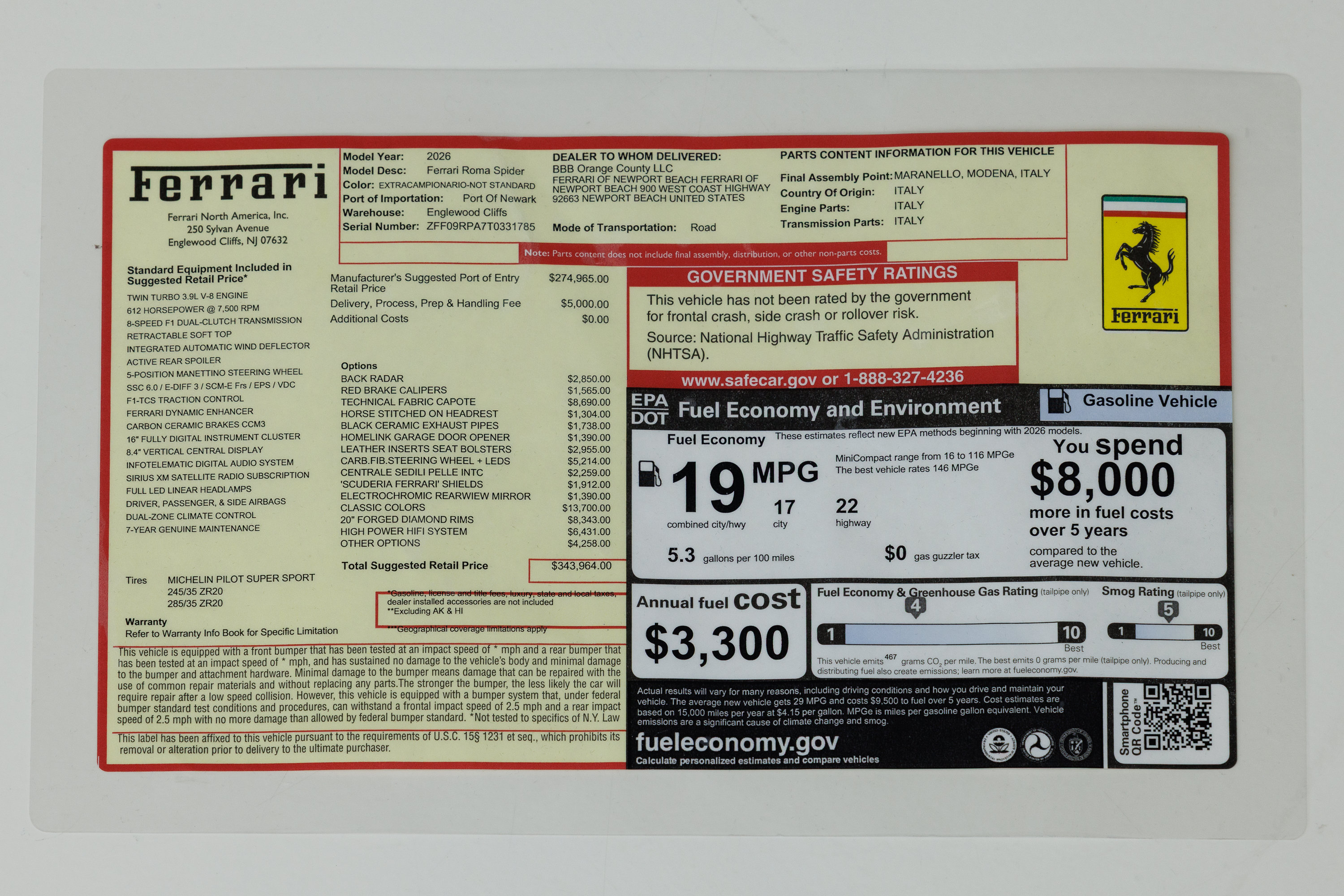 Certified 2026 Ferrari Roma Spider RWD image 79
