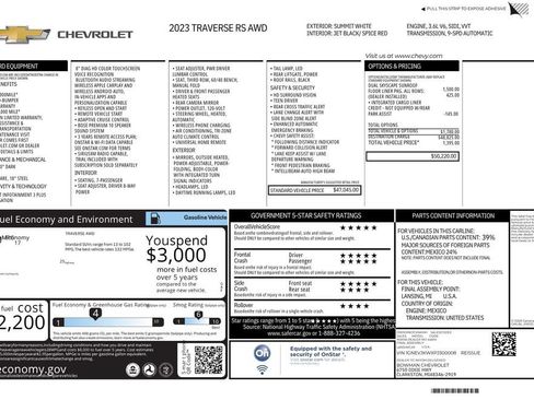 Used 2023 Chevrolet Traverse RS w/ LPO, Floor Liner Package AWD/4WD image 12
