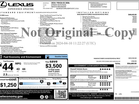 Used 2024 Lexus ES 300h w/ Accessory Package (Z2) FWD image 59