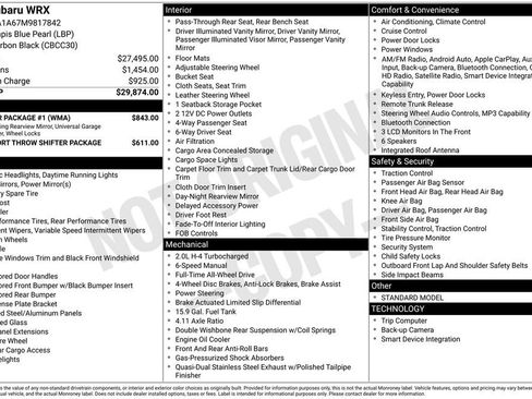 Used 2021 Subaru WRX w/ Popular Package #1 AWD/4WD image 4