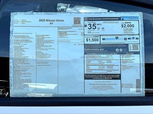 New 2025 Nissan Versa SV w/ Trunk Package image 19