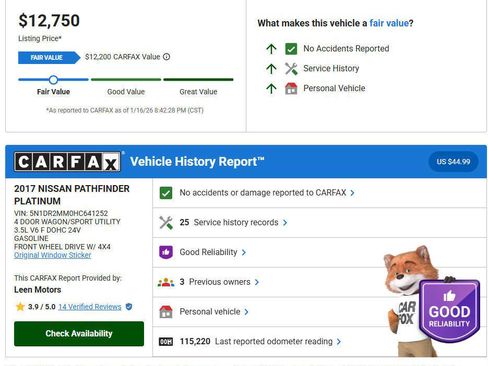 Used 2017 Nissan Pathfinder Platinum image 3