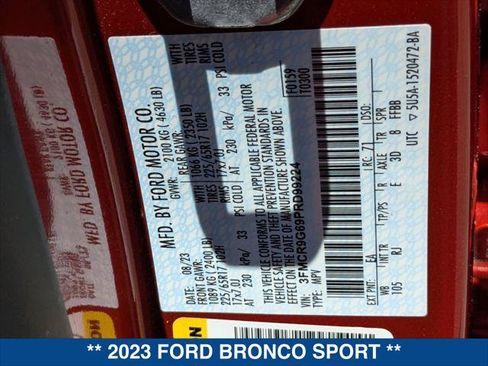 Certified 2023 Ford Bronco Sport Heritage w/ Heritage Convenience Package AWD/4WD image 24