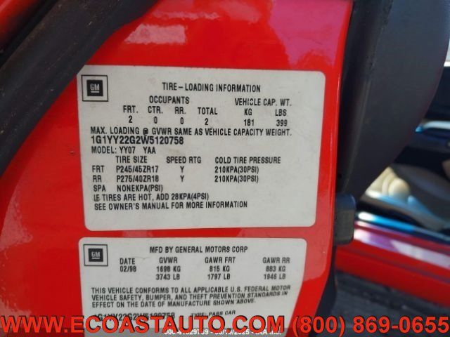 Used 1998 Chevrolet Corvette Coupe w/ Memory Pkg RWD image 12