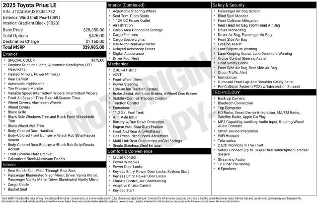 Used 2025 Toyota Prius LE FWD image 7